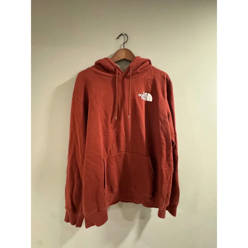 The North Face Box NSE Pullover Hoodie Logo Graphic Size XL Rust Red Men's